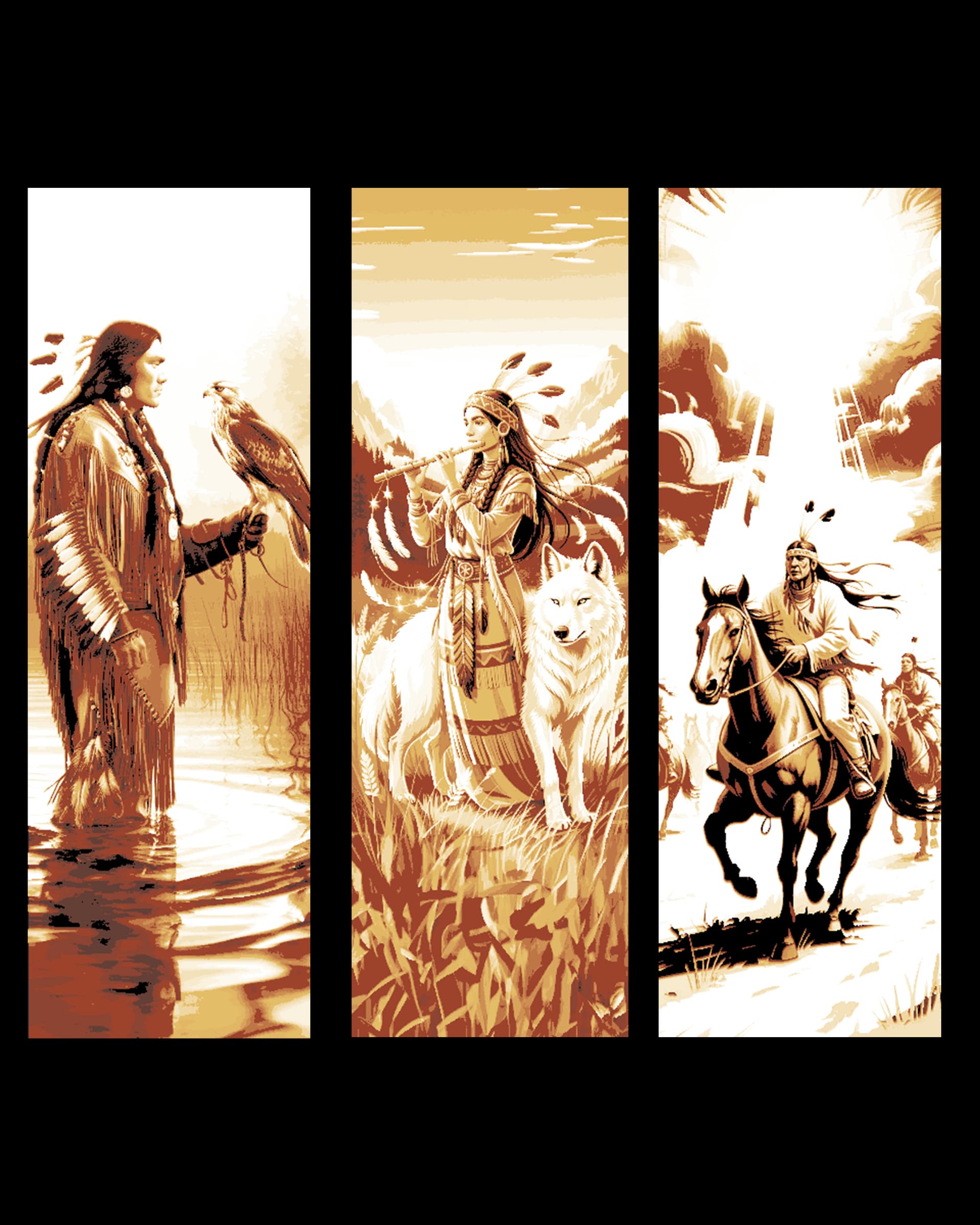 Native American Portraits and Paintings- Set of Bookmarks by BooneCo3d HueForge model: Native American Portraits and Paintings- Set of Bookmarks by BooneCo3d
