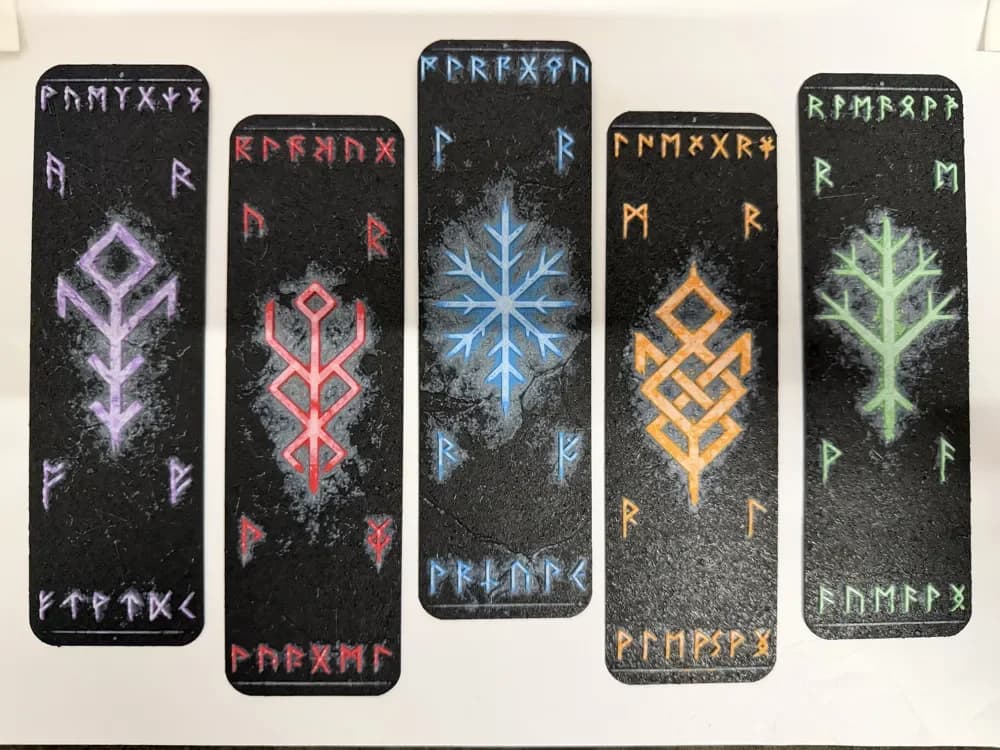 Nordic Rune Bookmarks – Elemental Set by Loupes HueForge model: Nordic Rune Bookmarks – Elemental Set by Loupes