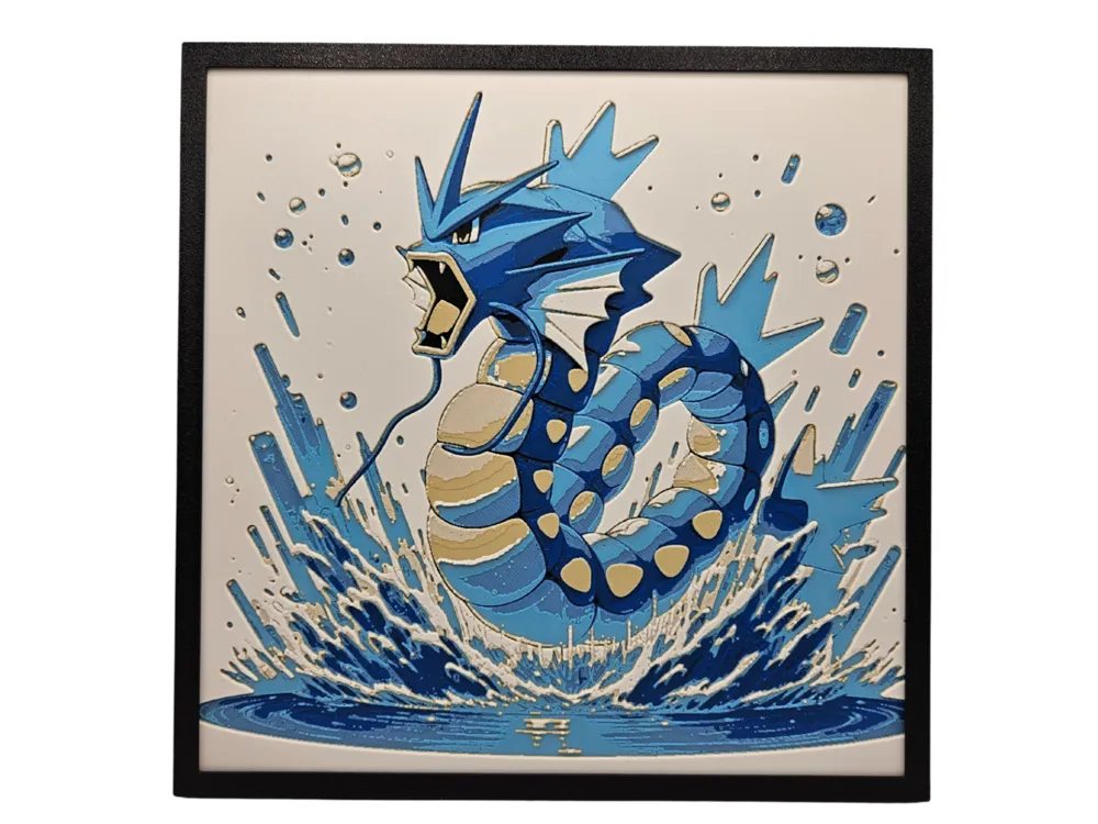 Gyrados by BusyKikiBee HueForge model: Gyrados by BusyKikiBee