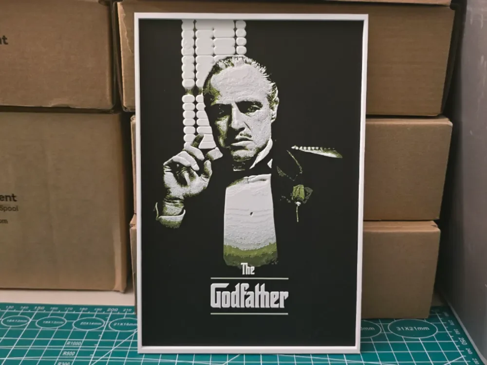 HueForge model: The Godfather Movie Poster - Hueforge Art by Lumpy3D