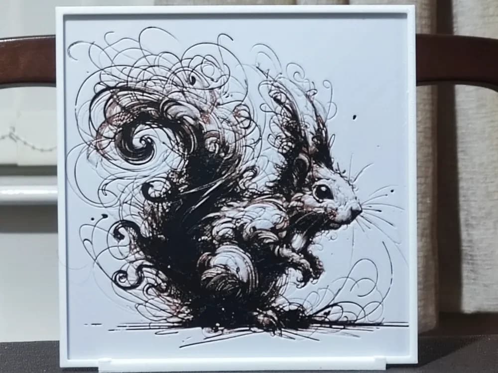 Chaotic Squirrel - HueForge 3 Color by BoDad HueForge model: Chaotic Squirrel - HueForge 3 Color by BoDad