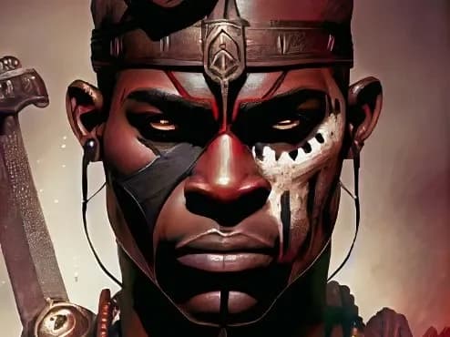 African Warrior/ King Hueforge Art by 3D Gallery Realm HueForge model: African Warrior/ King Hueforge Art by 3D Gallery Realm