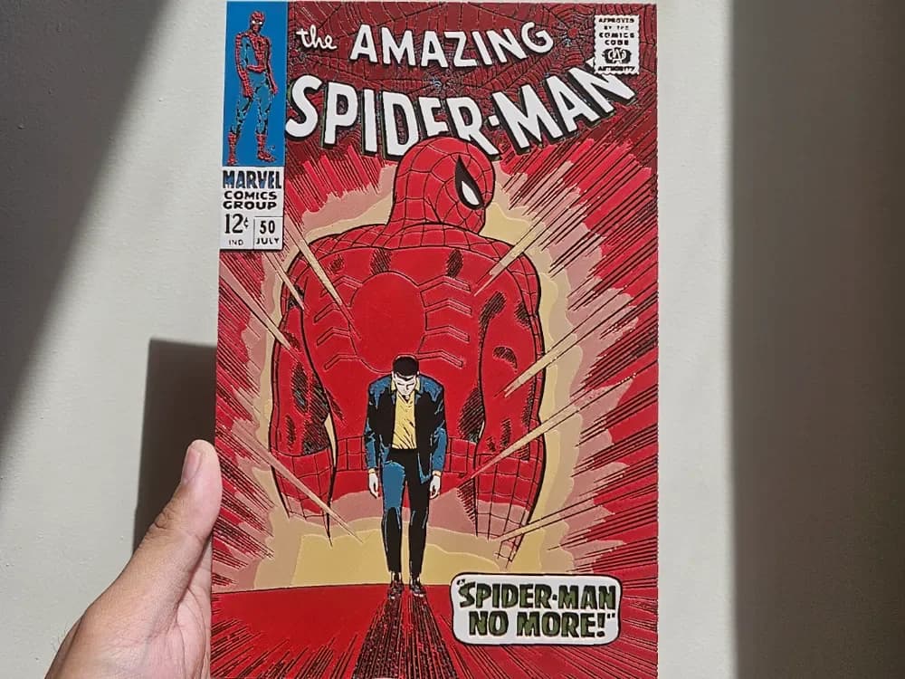 The Amazing Spider-Man #50 Comic Cover Hueforge by Loki HueForge model: The Amazing Spider-Man #50 Comic Cover Hueforge by Loki