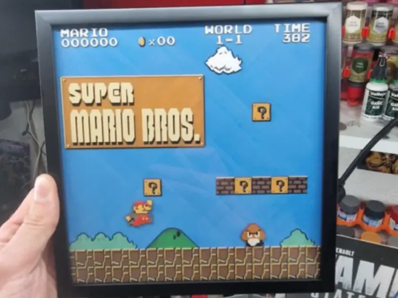 Relief Box Super Mario Bros - NES by Dakiren HueForge model: Relief Box Super Mario Bros - NES by Dakiren