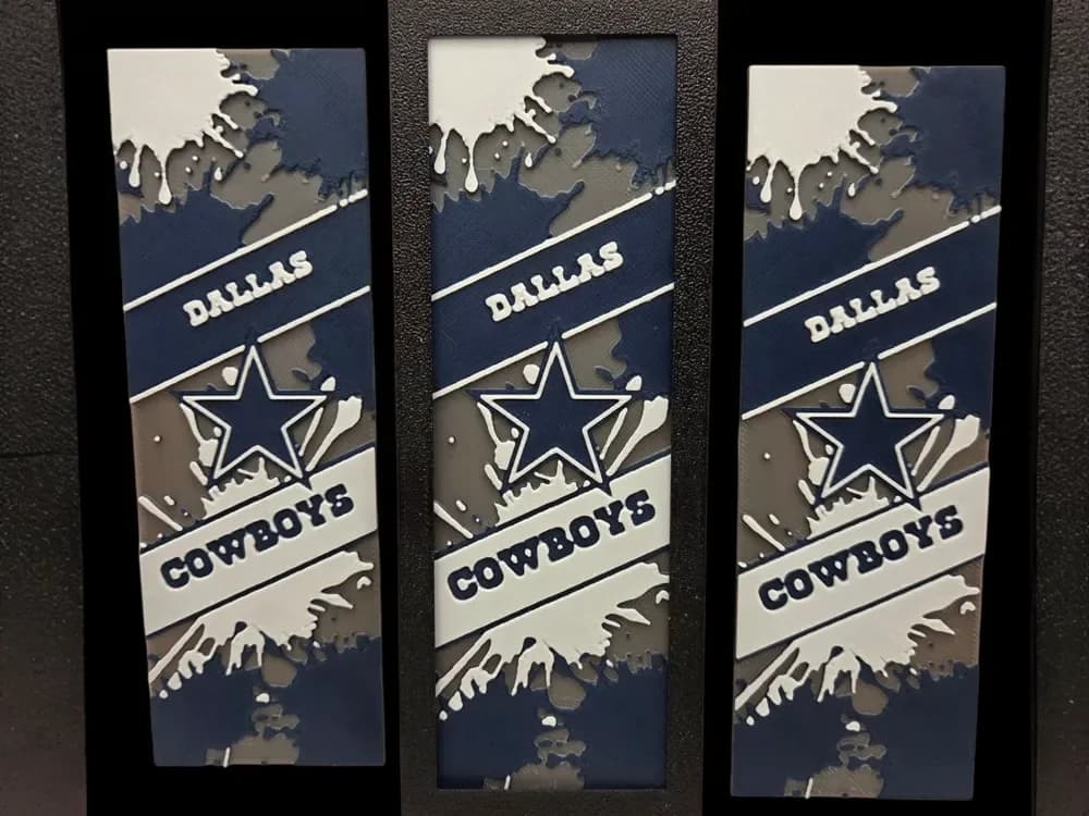 Dallas Cowboys 50mm z 150mm bookmark by MythicHue's HueForge model: Dallas Cowboys 50mm z 150mm bookmark by MythicHue's