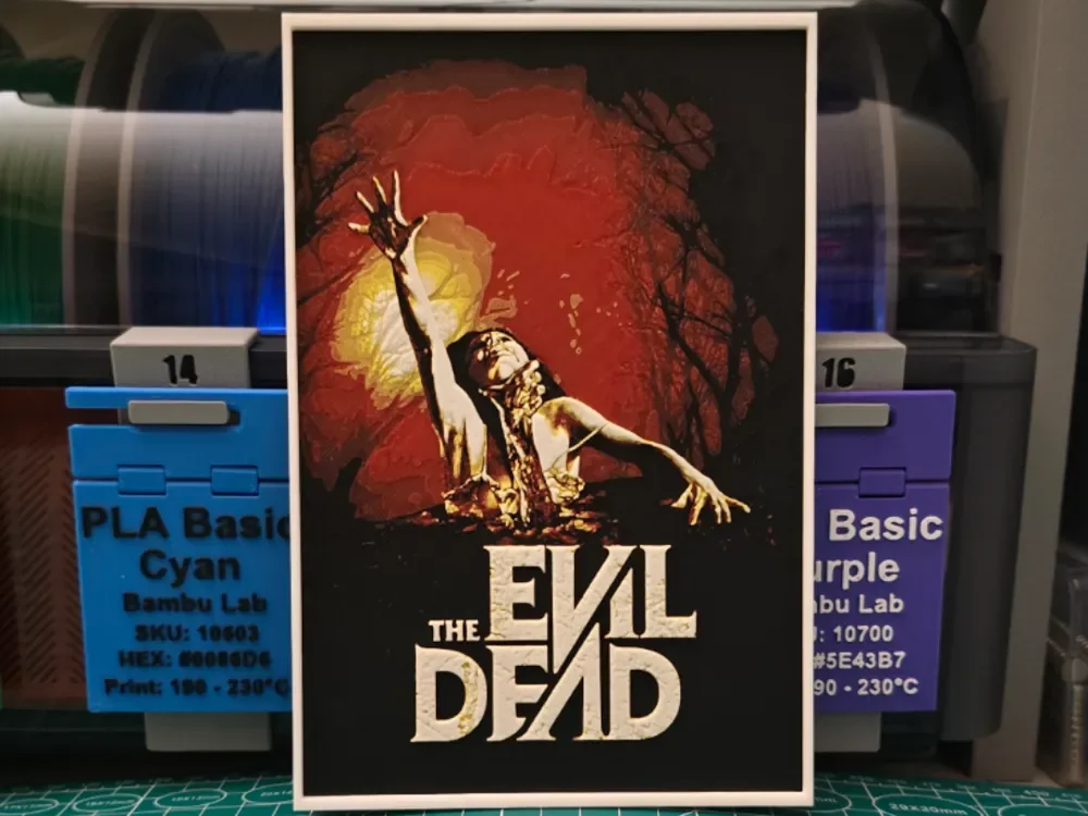 The Evil Dead Movie Poster - Hueforge Art by Lumpy3D HueForge model: The Evil Dead Movie Poster - Hueforge Art by Lumpy3D