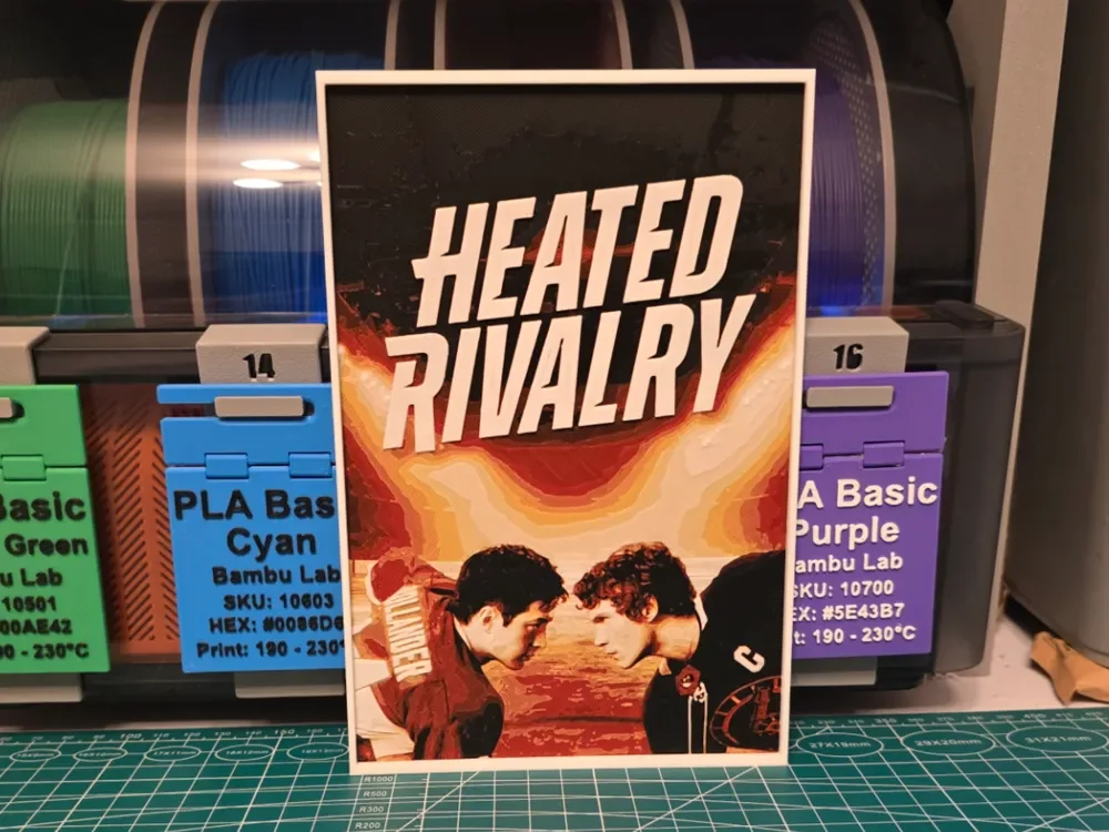 Heated Rivalry Series Poster - Hueforge Art by Lumpy3D HueForge model: Heated Rivalry Series Poster - Hueforge Art by Lumpy3D