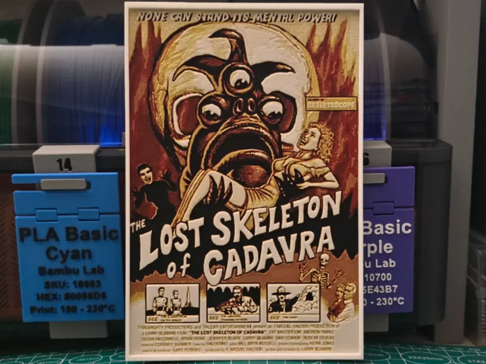 The Lost Skeleton of Cadavra Poster - Hueforge Art by Lumpy3D HueForge model: The Lost Skeleton of Cadavra Poster - Hueforge Art by Lumpy3D