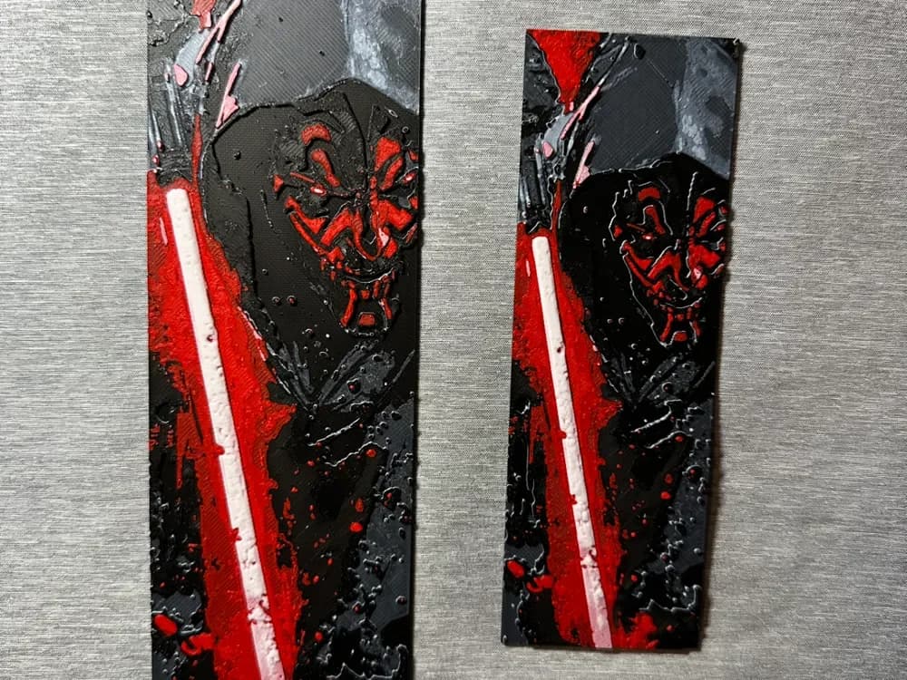 Darth Maul Hueforge Bookmark - 2 sizes by Hey Ben HueForge model: Darth Maul Hueforge Bookmark - 2 sizes by Hey Ben
