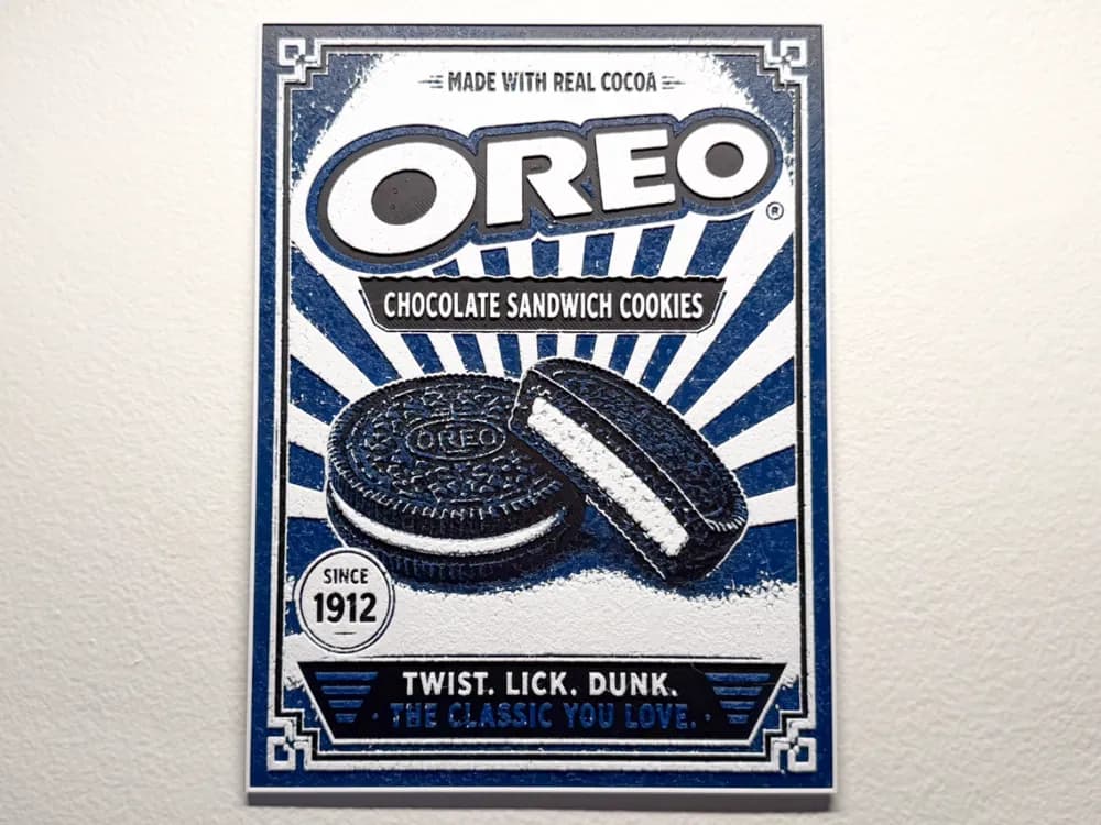 Oreo Poster Style HueForge by liv_3d HueForge model: Oreo Poster Style HueForge by liv_3d