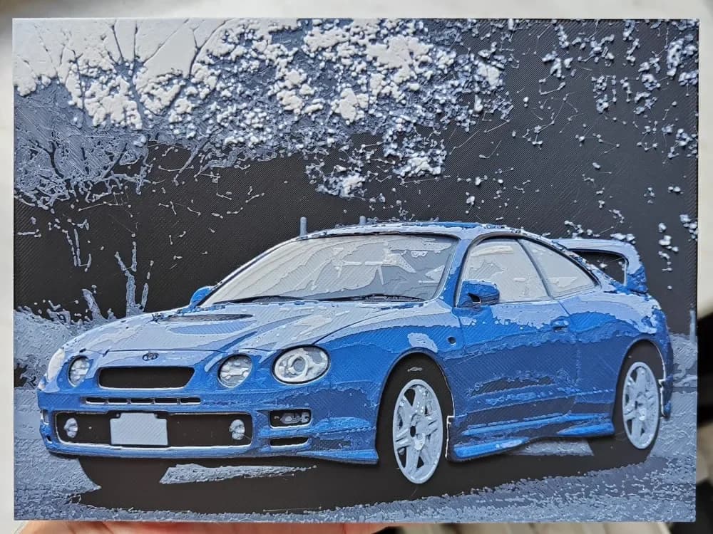 Toyota Celica GT-Four -1994 - Hueforge by BeaN HueForge model: Toyota Celica GT-Four -1994 - Hueforge by BeaN