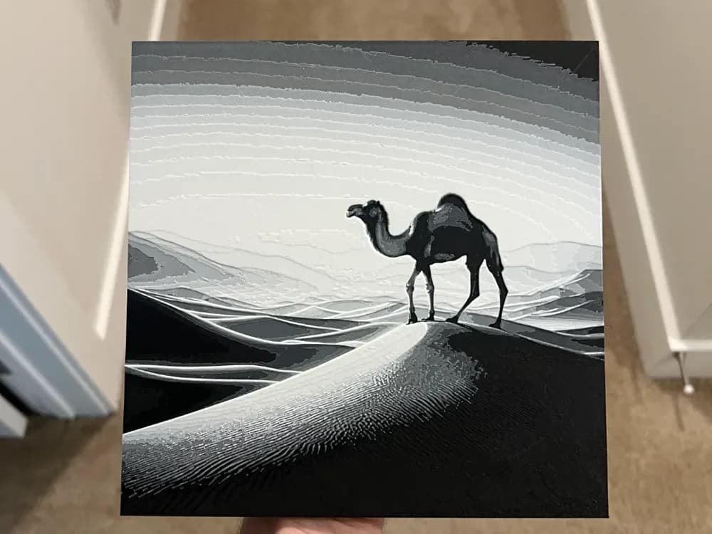 Camel Hueforge Art by RP47 Designs HueForge model: Camel Hueforge Art by RP47 Designs