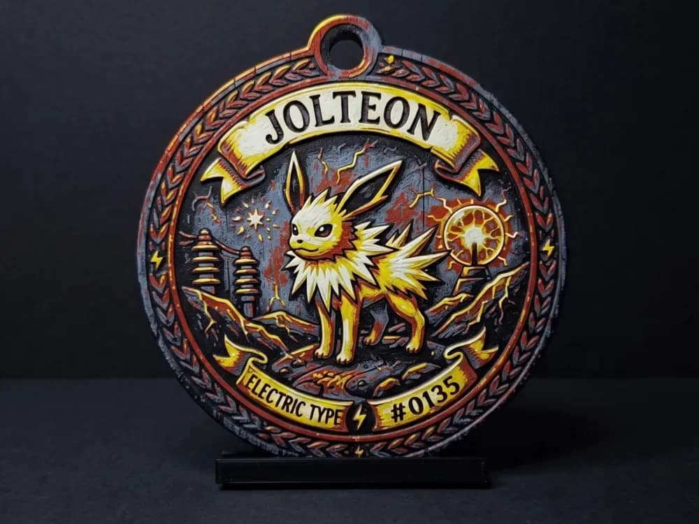 Jolteon #0135 - Pokemon Ornament by LED HueForge model: Jolteon #0135 - Pokemon Ornament by LED