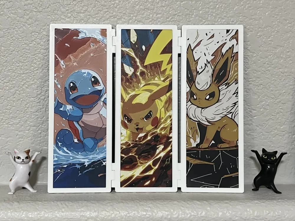 Triptych Display: Pokemon Hueforge by FantasyZ HueForge model: Triptych Display: Pokemon Hueforge by FantasyZ