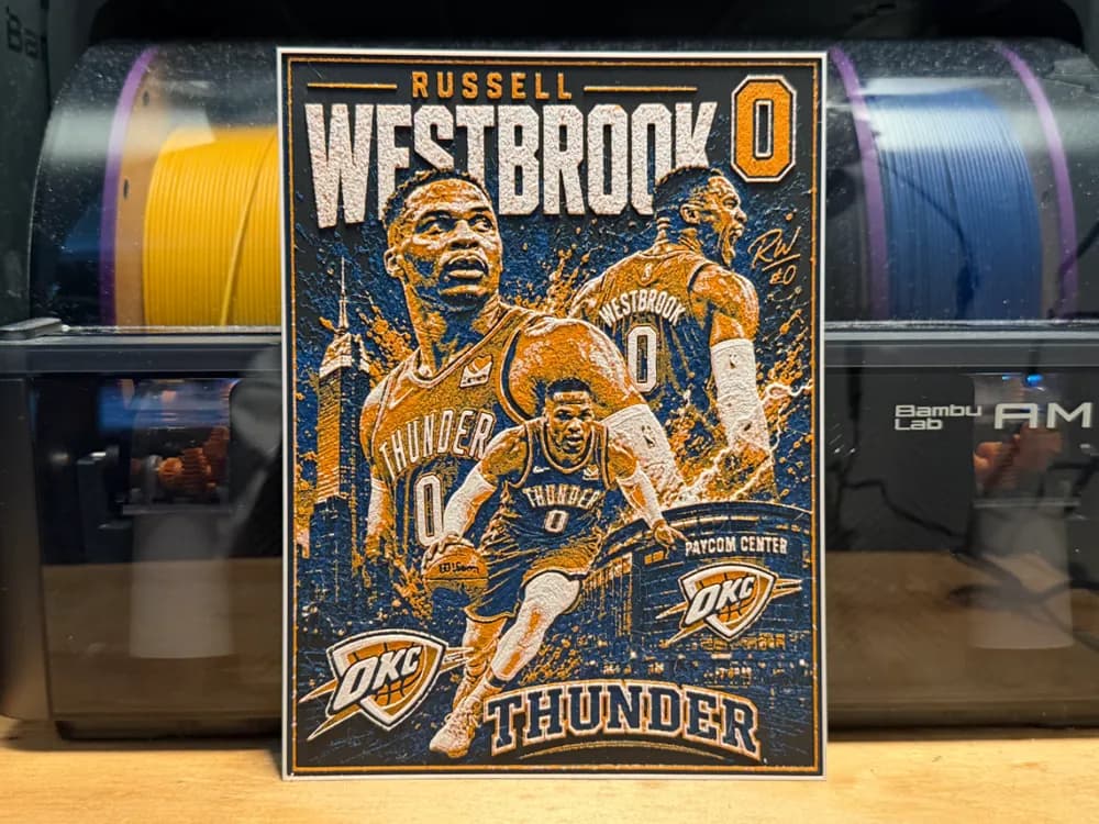 Russell Westbrook Poster HueForge by liv_3d HueForge model: Russell Westbrook Poster HueForge by liv_3d