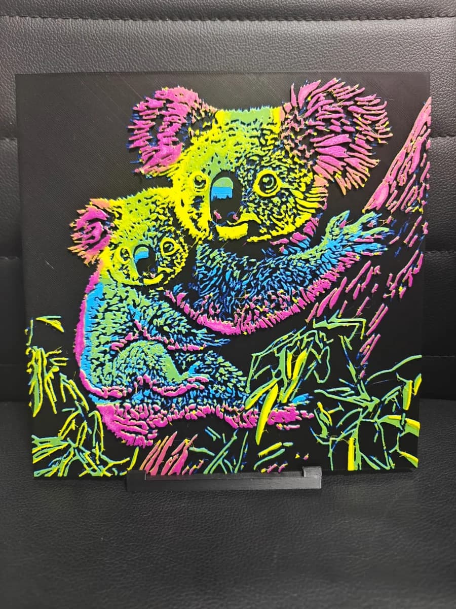 Koalas Pop Art by TheHueforgeLady HueForge model: Koalas Pop Art by TheHueforgeLady