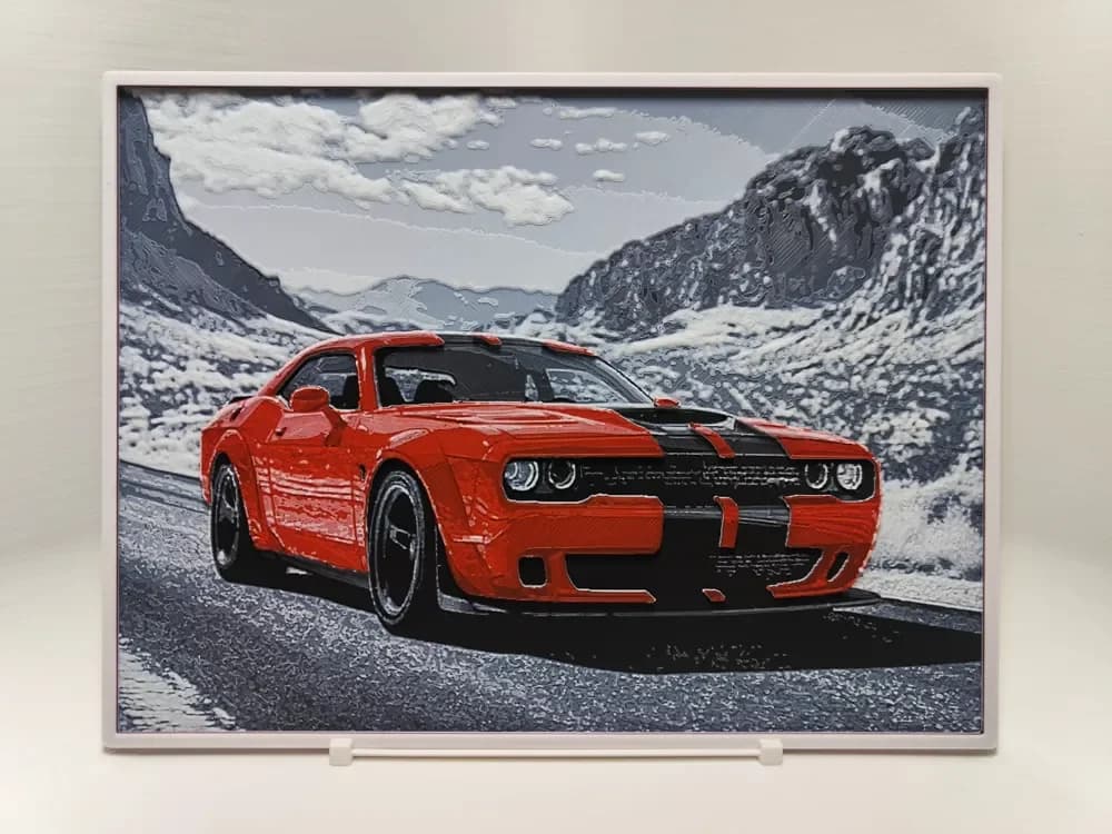 HueForge model: Dodge Challenger - Hueforge by BeaN