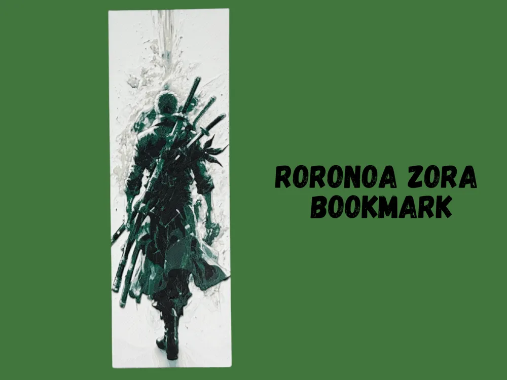 Roronoa Zoro - One Piece Bookmark by Canadian Gamer HueForge model: Roronoa Zoro - One Piece Bookmark by Canadian Gamer