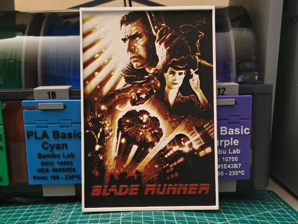 Blade Runner Movie Poster - Hueforge Art by Lumpy3D HueForge model: Blade Runner Movie Poster - Hueforge Art by Lumpy3D