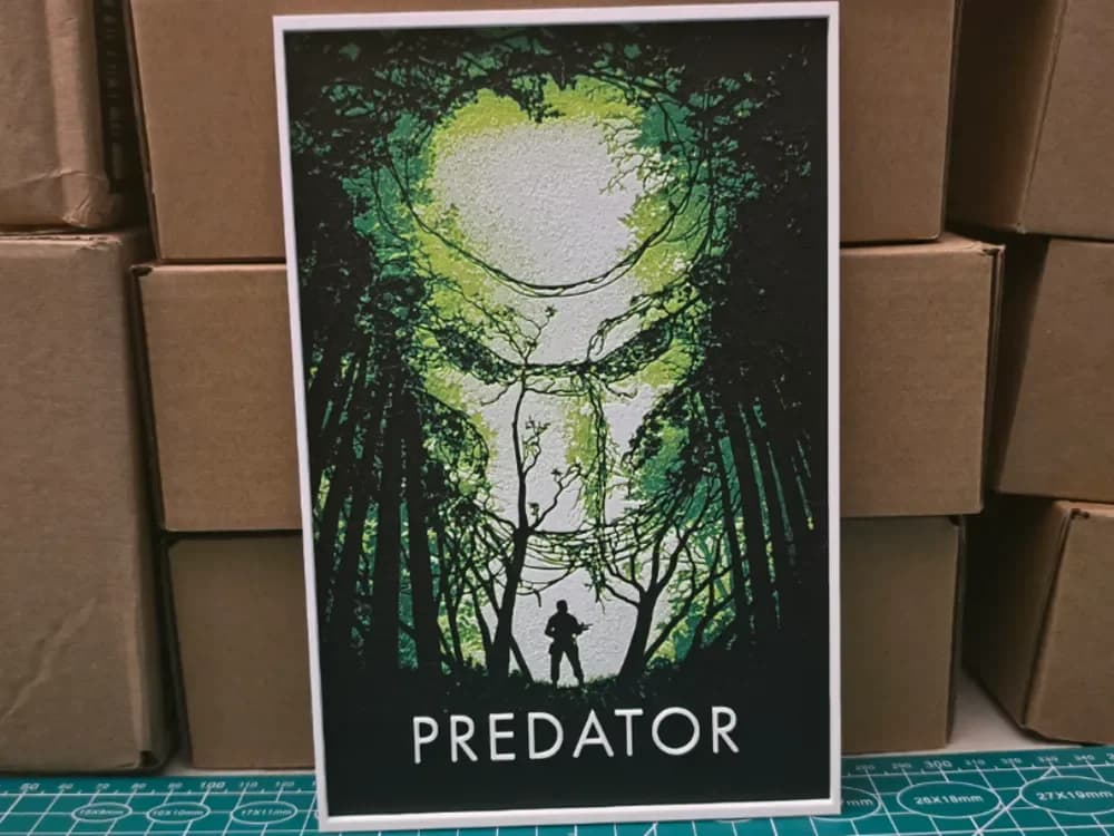 Predator Movie Poster - Hueforge Art by Lumpy3D HueForge model: Predator Movie Poster - Hueforge Art by Lumpy3D