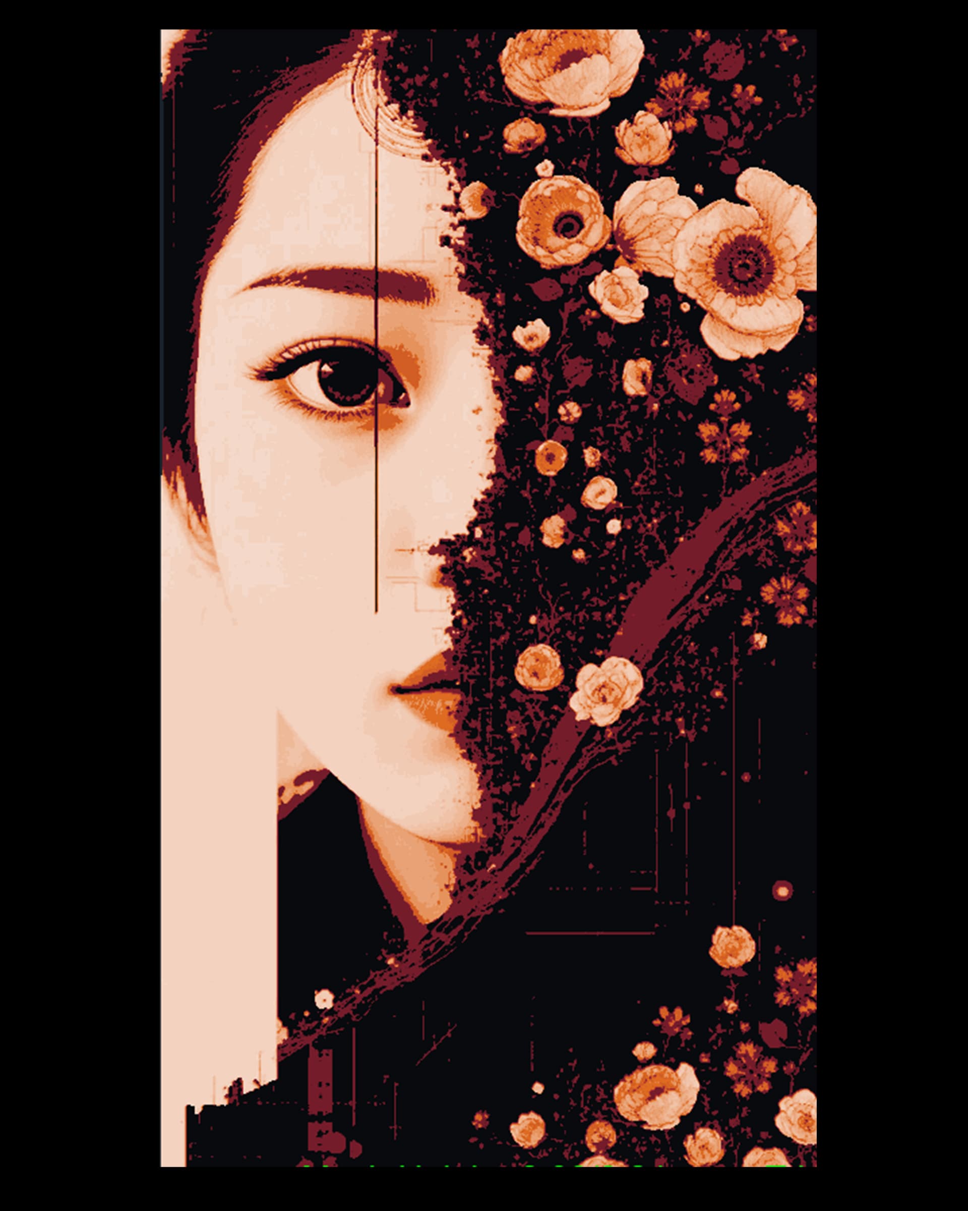 double exposure design of hidden beauty - wall art print using hueforge by BooneCo3d HueForge model: double exposure design of hidden beauty - wall art print using hueforge by BooneCo3d