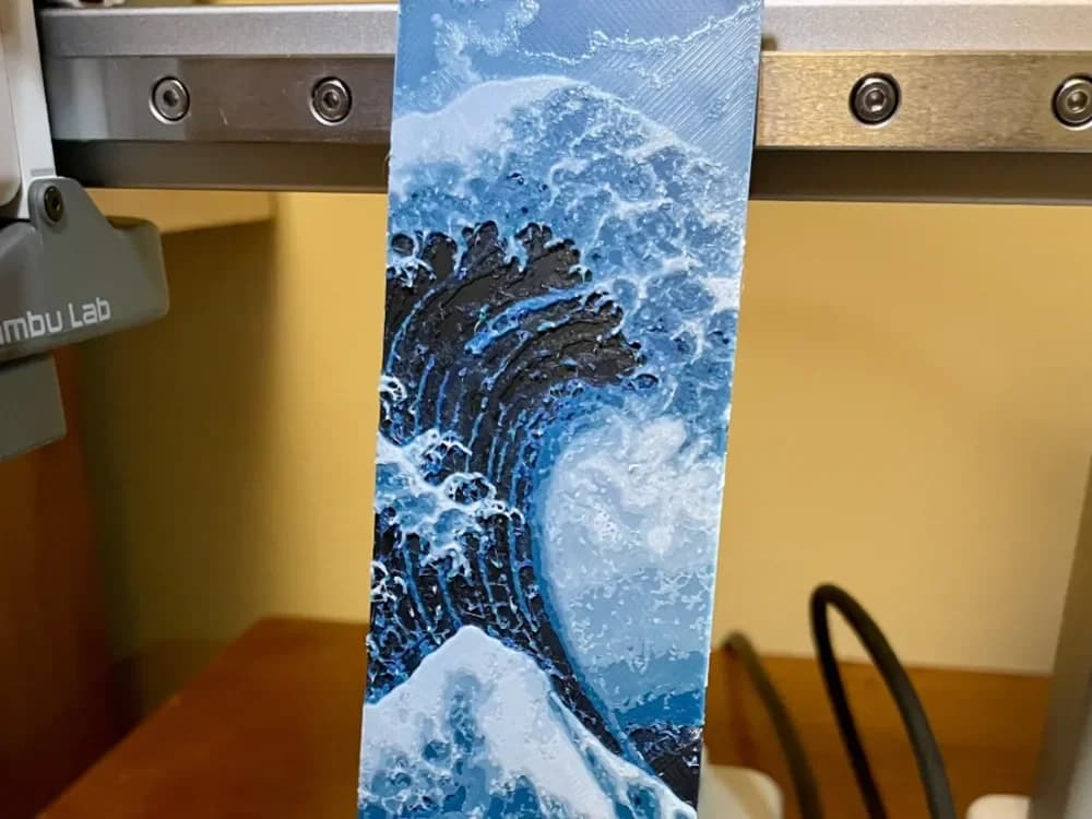The Great Wave Bookmark by 3D_Forged HueForge model: The Great Wave Bookmark by 3D_Forged