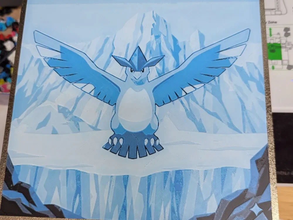 hueforge artikodin Articuno by ZombiePaint3D HueForge model: hueforge artikodin Articuno by ZombiePaint3D