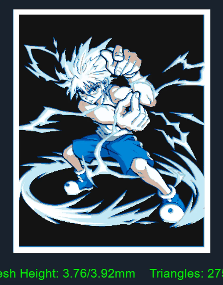 Killua Zoldyck Mini by Strata Prints HueForge model: Killua Zoldyck Mini by Strata Prints