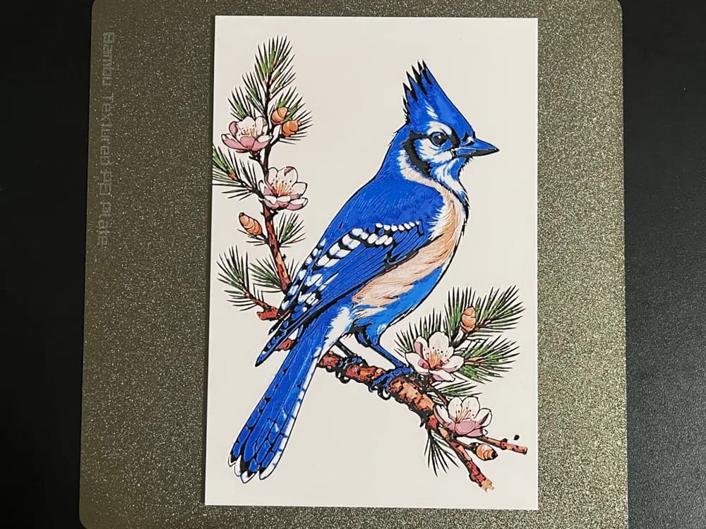 Blue Jay on Blooming Tree Hueforge by FantasyZ HueForge model: Blue Jay on Blooming Tree Hueforge by FantasyZ