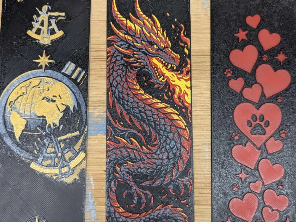Dragon Heart Bookmarks and Navigation by ZombiePaint3D HueForge model: Dragon Heart Bookmarks and Navigation by ZombiePaint3D