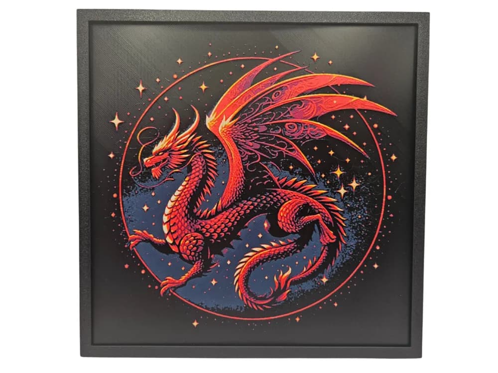 Celestial Circle Dragon by BusyKikiBee HueForge model: Celestial Circle Dragon by BusyKikiBee