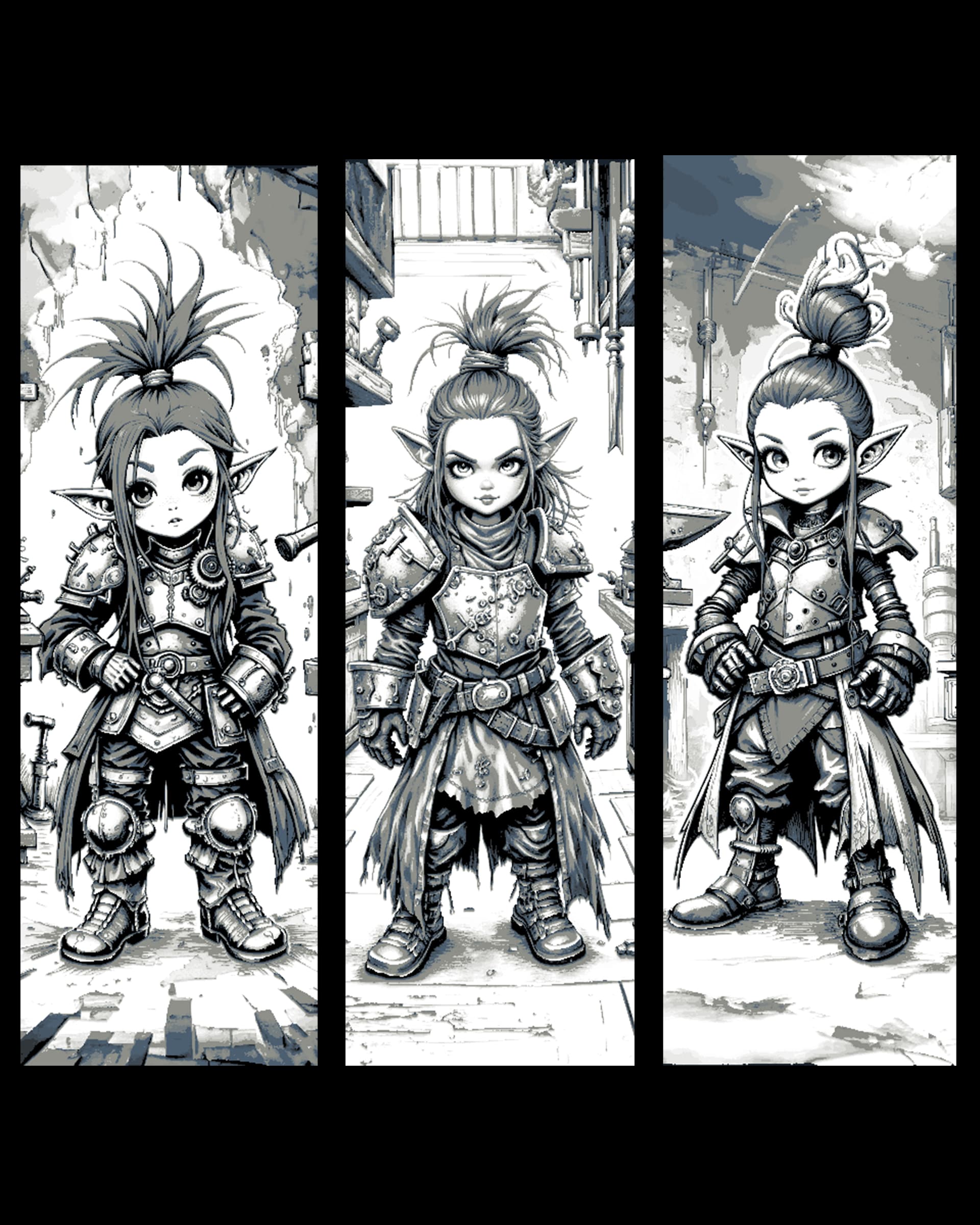 The gnome warrior sisters, ready to defend their kitchen - set of bookmarks by BooneCo3d HueForge model: The gnome warrior sisters, ready to defend their kitchen - set of bookmarks by BooneCo3d