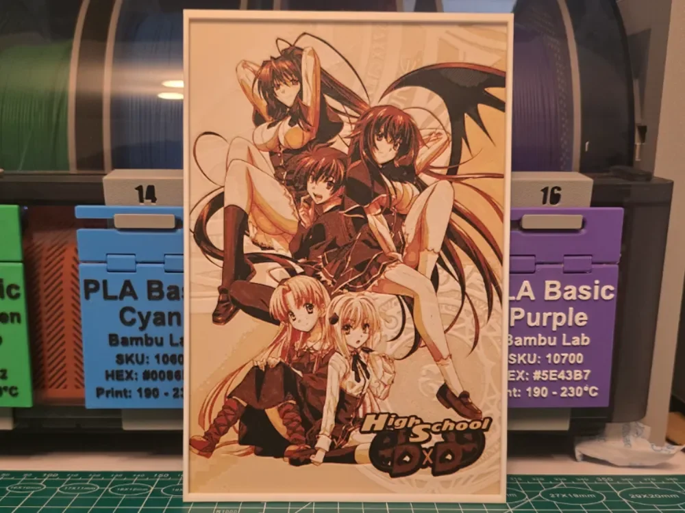 HueForge model: High School D×D Poster - Hueforge Art by Lumpy3D