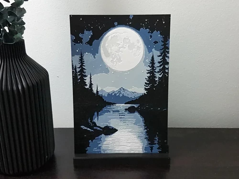 Moonlit Lake Hueforge by Dame Jo HueForge model: Moonlit Lake Hueforge by Dame Jo