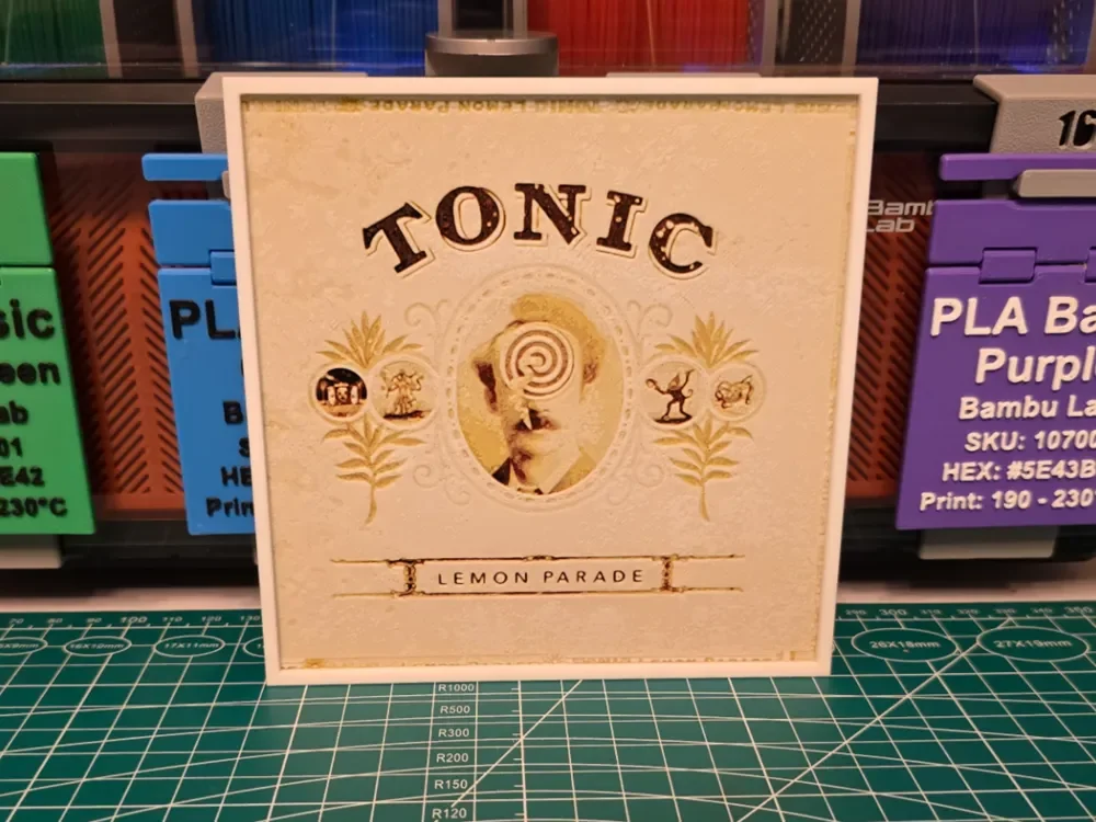 Tonic "Lemon Parade" Album - Hueforge Art by Lumpy3D HueForge model: Tonic "Lemon Parade" Album - Hueforge Art by Lumpy3D