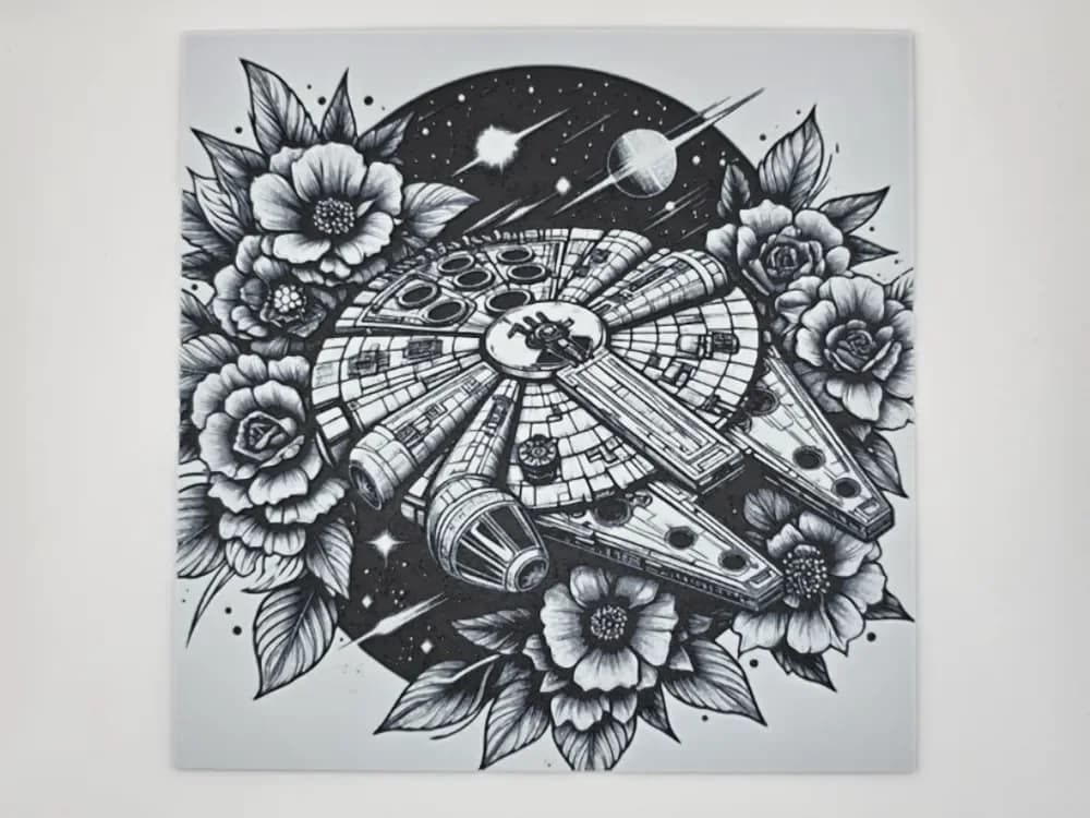 Millennium Falcon Flowers Star Wars by Kactus Fpv HueForge model: Millennium Falcon Flowers Star Wars by Kactus Fpv