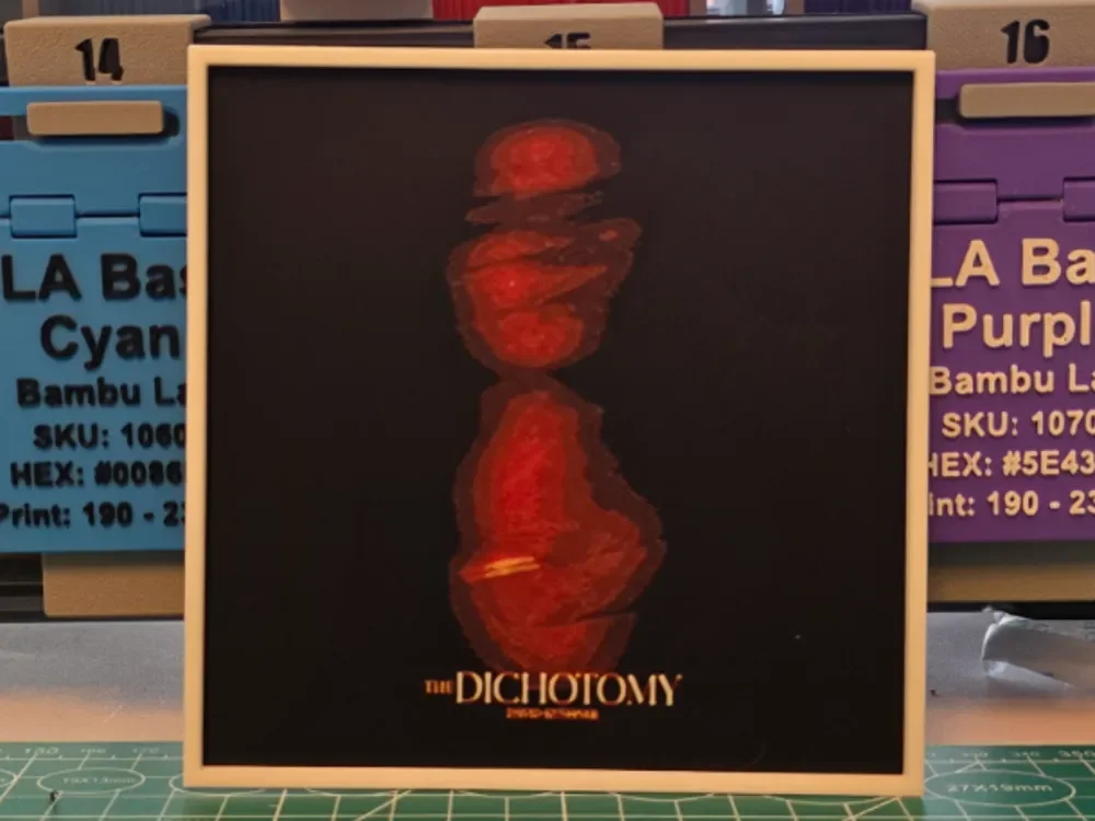 HueForge model: David Kushner "The Dichotomy" Album - Hueforge Art by Lumpy3D