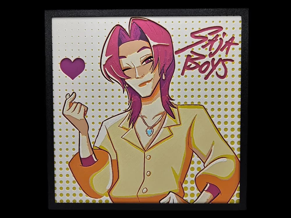 HueForge model: Romance (KPop Demon Hunters Saja Boys) by BusyKikiBee