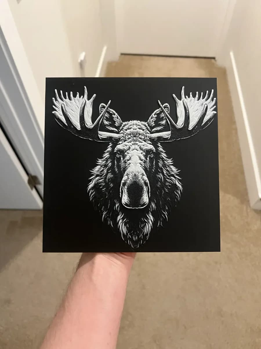 Moose Face Art Hueforge by RP47 Designs HueForge model: Moose Face Art Hueforge by RP47 Designs