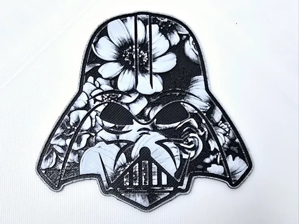 Darth Vader Floral Sticker by Aprilk6366 HueForge model: Darth Vader Floral Sticker by Aprilk6366