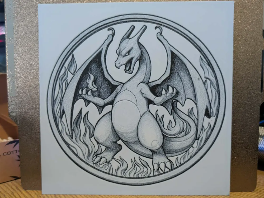 charizard pokemon hueforge - 2 colour by 3dGlow HueForge model: charizard pokemon hueforge - 2 colour by 3dGlow