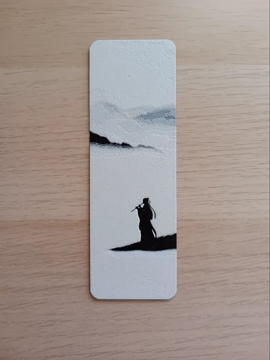 Japanese Flutist Bookmark by Atrus Design HueForge model: Japanese Flutist Bookmark by Atrus Design