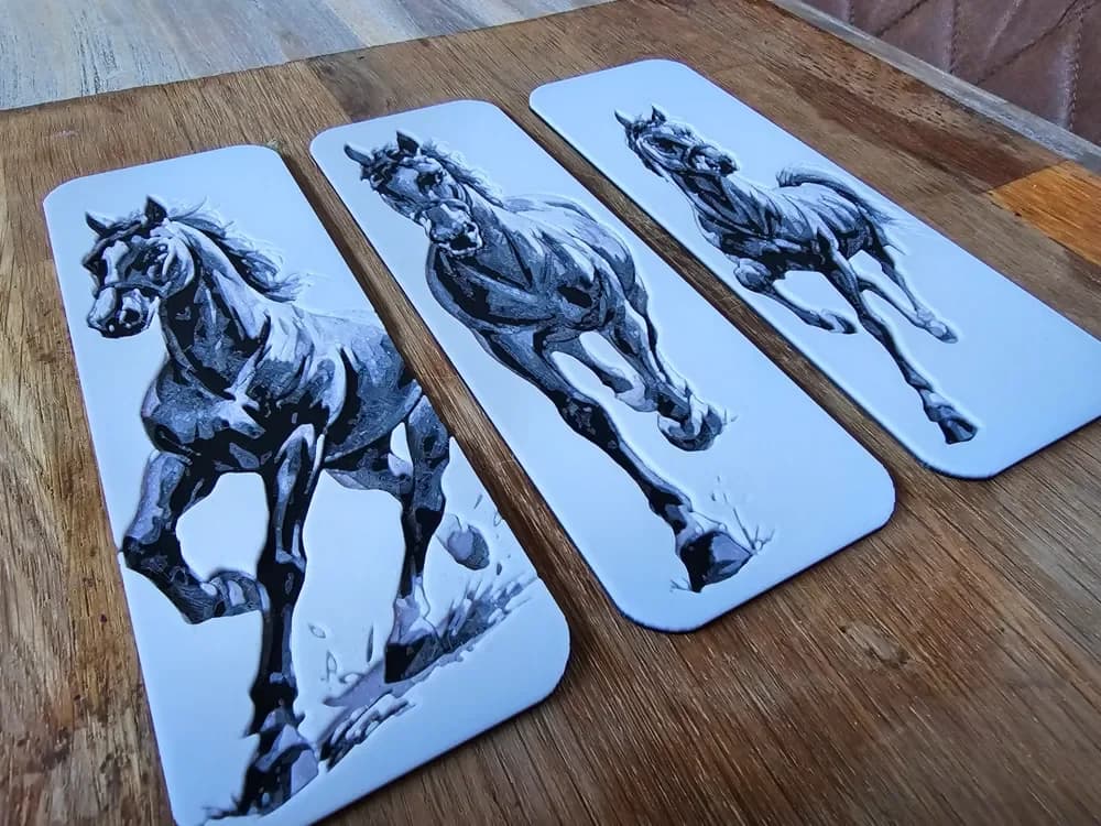 "Bookmark" Set of a Beautiful horse "Ismar" by BLUSH Designs HueForge model: "Bookmark" Set of a Beautiful horse "Ismar" by BLUSH Designs