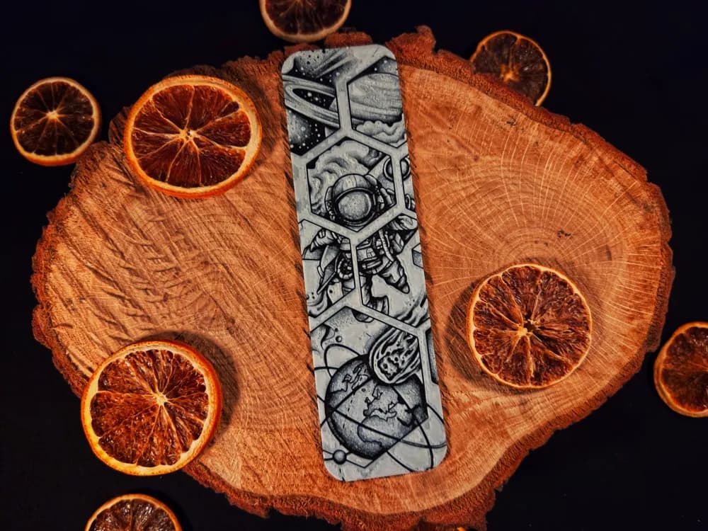 honeycomb astronaut bookmark by EternalDesigns3D HueForge model: honeycomb astronaut bookmark by EternalDesigns3D
