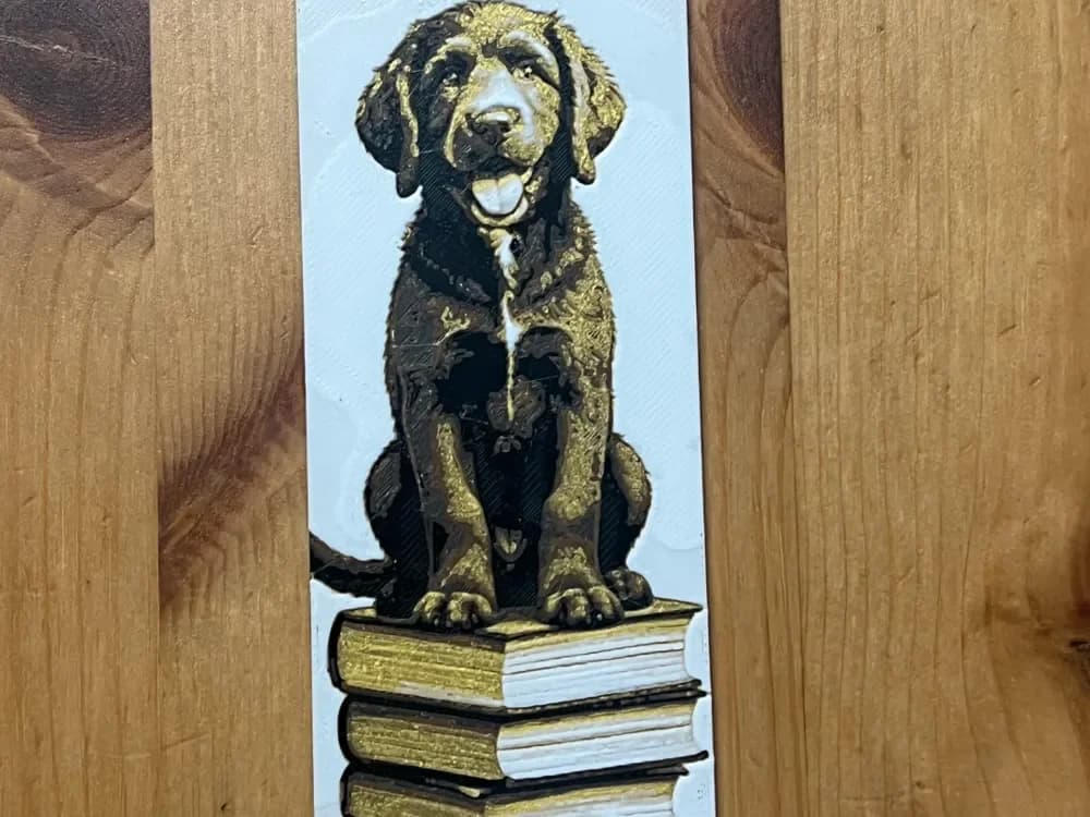 chocolate labradoodle bookmark by Morganja HueForge model: chocolate labradoodle bookmark by Morganja