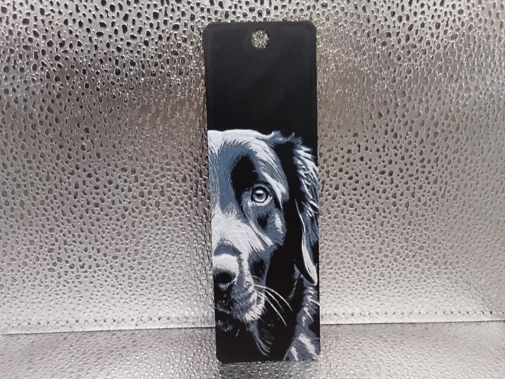 Flat-Coated Retriever Bookmark – Hueforge by Borishotch Industries HueForge model: Flat-Coated Retriever Bookmark – Hueforge by Borishotch Industries