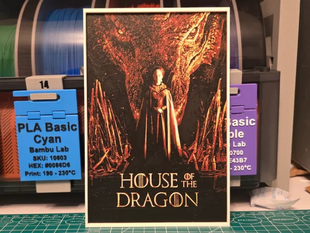House of the Dragon Poster - Hueforge Art by Lumpy3D HueForge model: House of the Dragon Poster - Hueforge Art by Lumpy3D