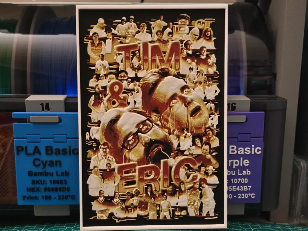 Tim and Eric Awesome Show, Great Job! - Hueforge by Lumpy3D HueForge model: Tim and Eric Awesome Show, Great Job! - Hueforge by Lumpy3D