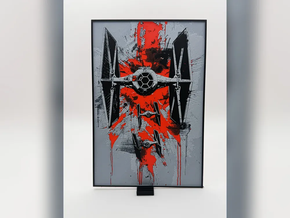 Star Wars TIE Fighter Splatter Art HueForge Print Star Wars TIE Fighter Splatter Art HueForge Print