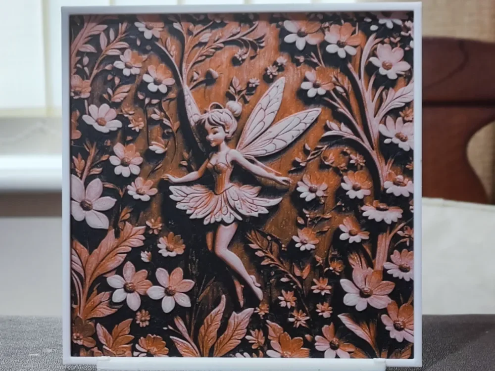 HueForge model: Wood Carving Tinker Bell - HueForge 3 Color by BoDad